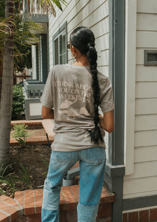 i think about you on the weekends tee