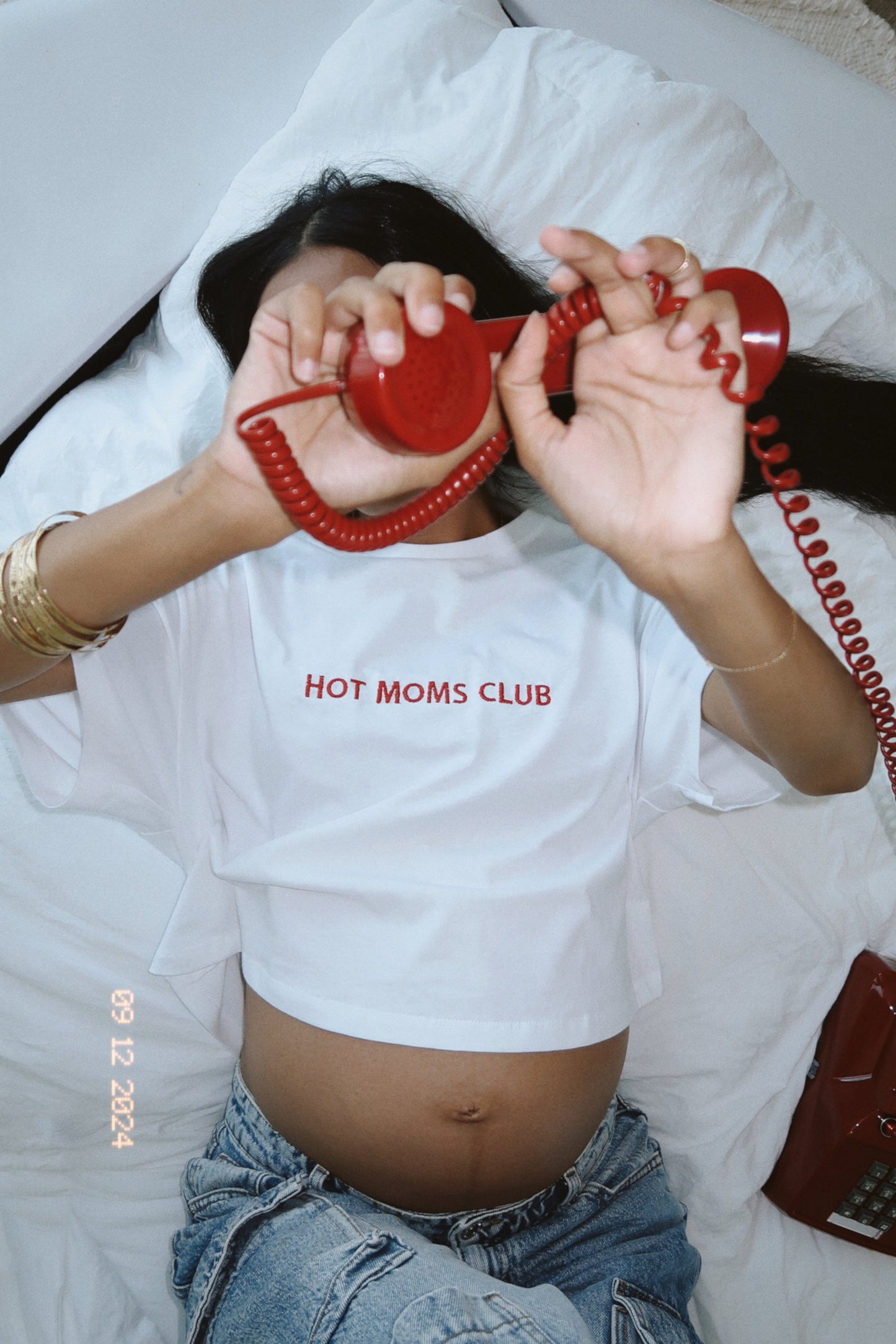 hot moms club cropped tee